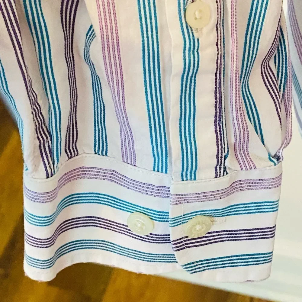 Alan Flusser Dress striped Shirt Button Down - Picture 4 of 14